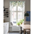 thumbnail image 4 of Green Eucalyptus Leaves Swag Valances for Windows, Small Curtains Drapes, Summer Botanical Weeping Kitchen Window Curtains Over Sink Rod Pocket Window Treatment Valance for Bedroom/Bathroom 56"x36", 4 of 5