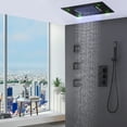 thumbnail image 2 of Thermostatic Ceiling Mounted LED Four Functions Complete Shower System with 3 PCS of Body Jets with Rough-in Valve, 2 of 5
