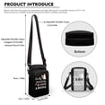 thumbnail image 6 of HELLHERO Cat & Book Pattern Design Polyester Sling Bag Adjustable Strap Travel 2 Zippers, 6 of 7