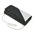 thumbnail image 2 of Premium Two Tone Metallic Glitter Flap Clutch Evening Bag Handbag, 2 of 4