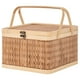 thumbnail image 1 of Cesta de bambú tejida con asa para huevos, cesta portátil para guardar huevos, cesta de picnic, 1 of 8