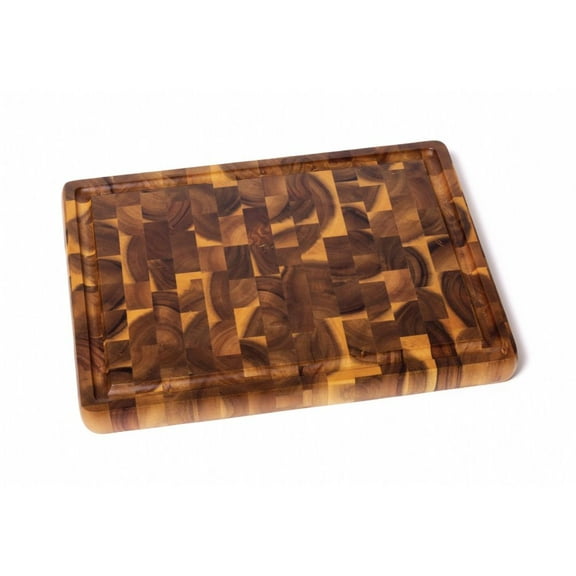 Lipper International Acacia Large End Grain Cutting Board With Cutout Handles