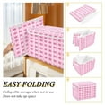 thumbnail image 4 of Large Lidded Bin Foldable Storage Baskets Boxes Cubes Lids with 2 Handles for Home Bedroom Office Pink Bows 16.5"x12.6"x11.8", 4 of 7