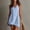 *Blue, variant on ClodeEU Women's V Neck Adjustable Spaghetti Strap Dress with Fringe Trim,Casual Summer Mini Dress Army Green,Women's Plus L