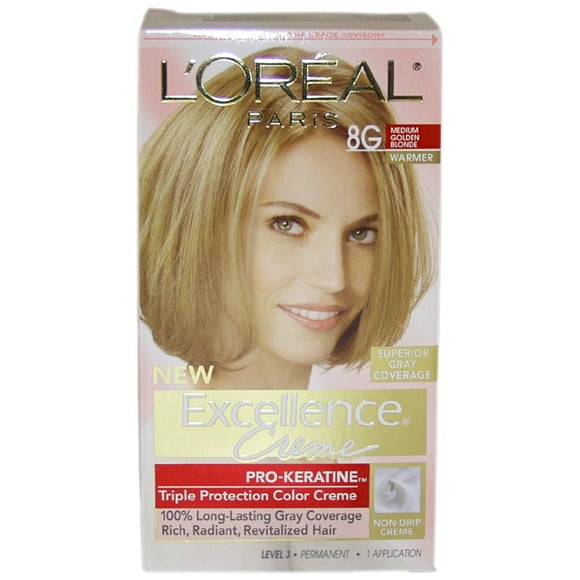Excellence Creme Pro - Keratine - 8G Medium Golden Blonde by LOreal Paris for Unisex - 1 Application Hair Color
