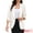 Cream White, variant on Women's Ruched 3/4 Sleeve Shawl Collar Dressy Suit Jacket S Cream White