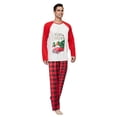 thumbnail image 2 of Popvcly Matching Family Pajamas Sets Christmas PJ's Sleepwear Printed Top with Plaid Bottom White S-2XL, 2 of 10