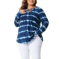thumbnail image 4 of Agnes Orinda Plus Size Tops for Women Tie Dye Criss Cross V Neck Shirt Casual Basic Loose Fit Blouses, 4 of 5