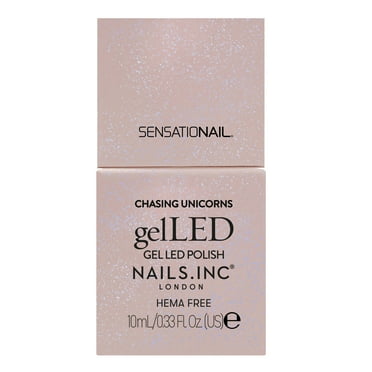 Nails.INC x Sensationail GelLED Gel Nail Polish, Chasing Unicorns, Iridescent Lilac Shimmer, 0.33 Fl Oz