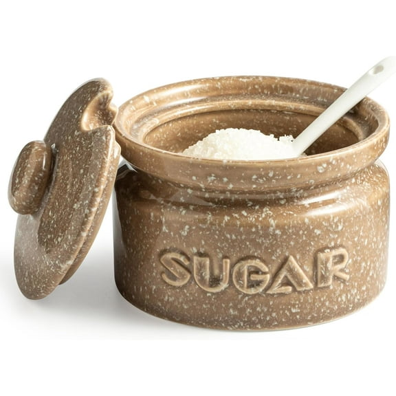 Coffee Mugs Set of 4, 13 Ounce Stackable Coffee Mugs with Stand & Sugar Bowl with Lid and Spoon, Sugar Container Sugar Dish