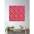 thumbnail image 2 of Red Velvet Beehive Hexagon Pattern Poster Wall Art, Modern Wall Decor For Living Room Bedroom, 24x24 UNFRAMED, 2 of 3