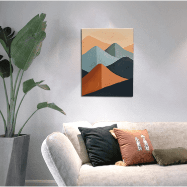 Chromascape" - Minimalist Abstract Mountain Art Print, Modern Geometric Wall Decor for Living Room & Office