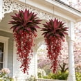 thumbnail image 4 of Cififendec Christmas Artificial Willow Hanging Vine, 31.4"×23.6", Trailing Red Berry Foliage Swag for Indoor Wall Porch Eave Suspended Greenery Arrangement, 4 of 5