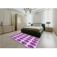 thumbnail image 5 of Ahgly Company Machine Washable Indoor Square Transitional Magenta Pink Area Rugs, 4' Square, 5 of 7