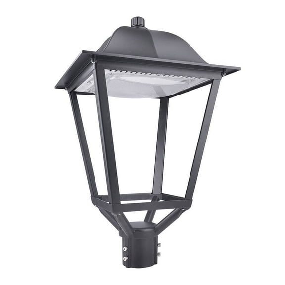 Choierled LED Lantern Post Top Light 30W/50W/75W 3000K/4000K/5000K Tunable 100-277V Black Housing Garden Lamp for Yard Roadway