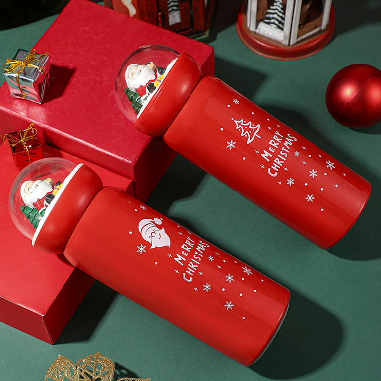 Stainless Steel Christmas Thermos Water Bottle Cartoon Christmas Tree  Portable Cup Vacuum Flasks Thermoses Coffee Cup