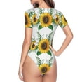 thumbnail image 4 of Gaeub Sunflowers (2) Women'S Short Sleeve One Piece Swimsuit Sexy High-Waisted Bodysuit For Swimming, Beach, Sports - Xx-Large, 4 of 9