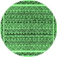 thumbnail image 1 of Ahgly Company Indoor Round Abstract Emerald Green Modern Area Rugs, 7' Round, 1 of 4