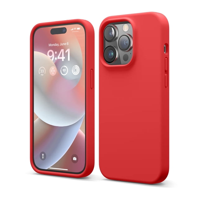 Funda de teléfono Elago compatible con iPhone 14 Pro de silicona roja