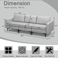 thumbnail image 4 of Costway Modern Modular 3-Seat Sofa Couch with Side Storage Pocket & Metal Leg Light Grey, 4 of 9
