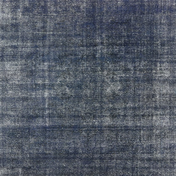 Ahgly Company Indoor Square Mid-Century Modern Dark Slate Blue Area Rugs, 6' Square