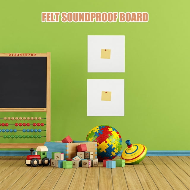 KAKOWELY 6Pcs White Felt Notice Board Soundproof Wall Hanging For Recording Studio Sound Insulation