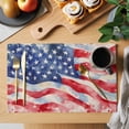 thumbnail image 2 of American Flag Placemats Set of 4 Abstract Oil Painting Farmhouse USA Flag Place Mats Indoor Wipeable Table Mats Washable Cloth Dining Table Placemats for Kitchen Holiday Party Home Decor 13x19 Inch, 2 of 9