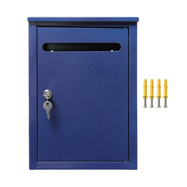 Buzón de correo con cerradura para montaje en pared Buzón de correos de alta resistencia para edificios de oficinas dormitorios universitarios Azul perfecl