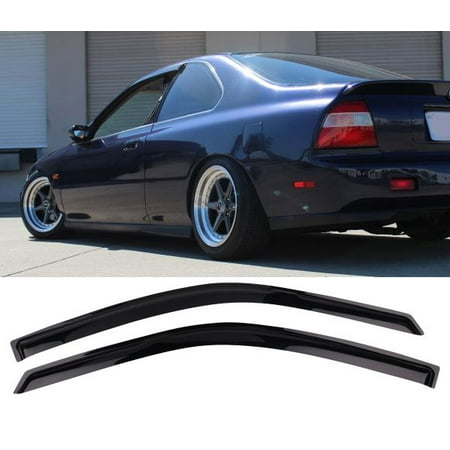- All American Auto Dark Smoke Acrylic Side Window Deflector/Visor 2-Piece Set for 1994-1997 Honda Accord 2 Door Coupe