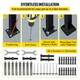 thumbnail image 6 of VEVORbrand Handrail for Stairs Fits 3 or 4 Steps Outdoor Handrail Rail Height adjustable Wrought Iron Handrail, Matte Black, 6 of 10