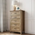 thumbnail image 4 of LINSY HOME Dresser for Bedroom, 5 Drawer Dresser with Metal Handles, Wood Chest of Drawers, Tall Dresser for Living Room, Entryway, and Closet, Brown, 4 of 10