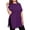 Dark Purple, variant on Plus Size Long Split Hem T Shirt for Women Crew Neck Loose Fit Short Sleeve Casual Top Comfortable Tunic Blouse Soft Fabric