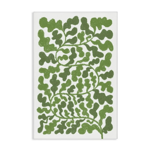 Stupell Industries Intricate Green Vine Pattern Floral & Botanical Painting Wrapped Canvas Art Print Wall Art, 16 x 24