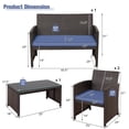 thumbnail image 3 of Gymax 8PCS Patio Conversation Set Outdoor Rattan Furniture Set w/ Navy Cushions, 3 of 10