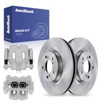 AutoShack 12.6" (320 mm) Front Vented Brake Rotors   Calipers | Replacement for 2006-2014 Honda Ridgeline | 4-PC Brake Kit