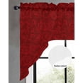 thumbnail image 3 of Red Floral Kitchen Swag Valances for Windows, Country Farmhouse Abstract Flowers Pattern Swag Valances Curtains for Living Room, Rod Pocket Window Treatments for Bathroom, Bedroom, Cafe, 56"x36", 3 of 6