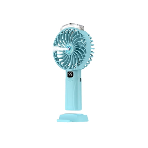 Ventilador USB de mano portátil recargable con Spray color azul claro