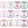 Hudson Baby Unisex Baby Cotton Terry Drooler Bibs with Fiber Filling