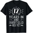 thumbnail image 1 of Playera de Aniversario de Bodas 12 Años para Ella - 12 Años de Matrimonio - 100% Algodón, 1 of 7