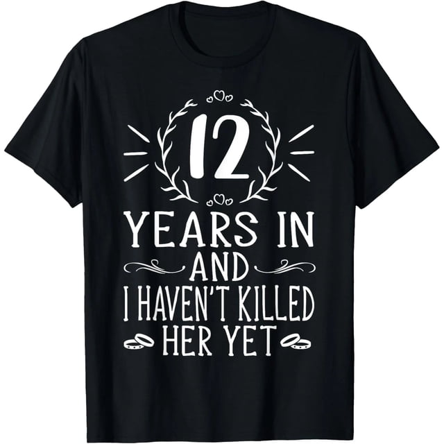 Playera de Aniversario de Bodas 12 Años para Ella - 12 Años de Matrimonio - 100% Algodón