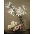 thumbnail image 2 of Fantin-Latour, Henri 19x24 Black Modern Framed Museum Art Print Titled - Lilies in a Vase, 2 of 4