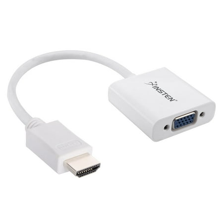 Insten HDMI Male to VGA Female Video Cable Converter Adapter for PC Laptop Desktop White