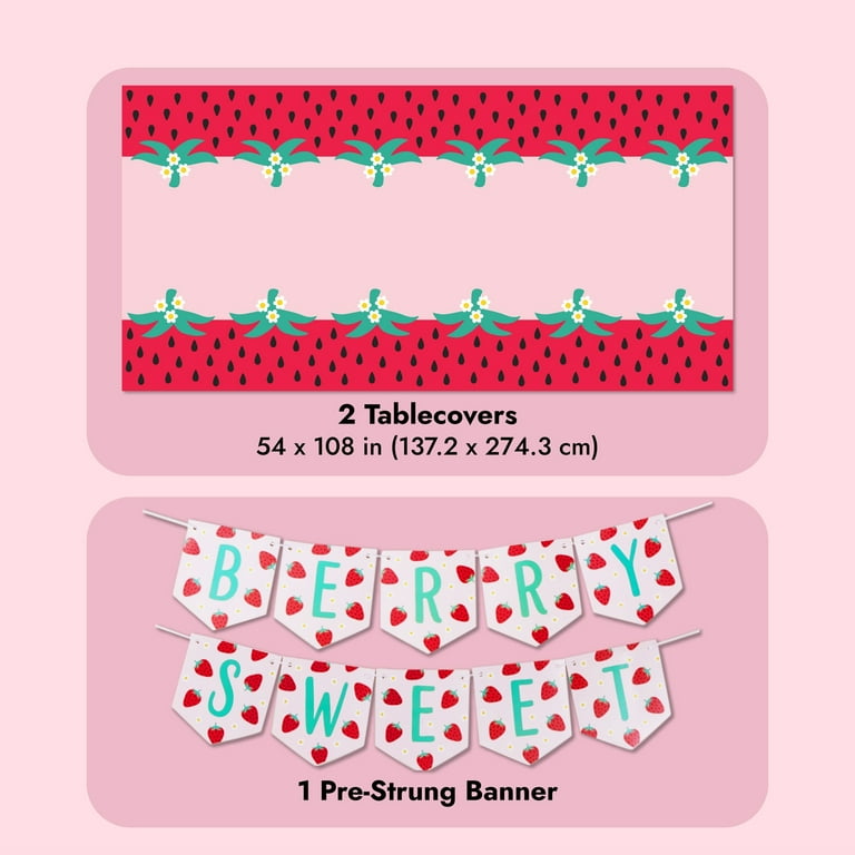 Sparkle and Bash Strawberry Party Decorations 87 Pieces for