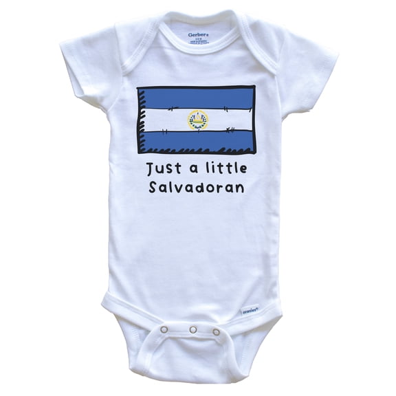 Just A Little Salvadoran Funny Cute El Salvador Flag Baby Bodysuit