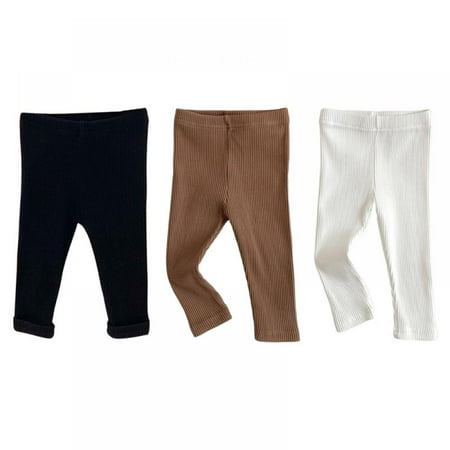 

3Packs Baby and Toddler Leggings Seamless Soft Cotton Ankle Length Pants for Girls and Boys