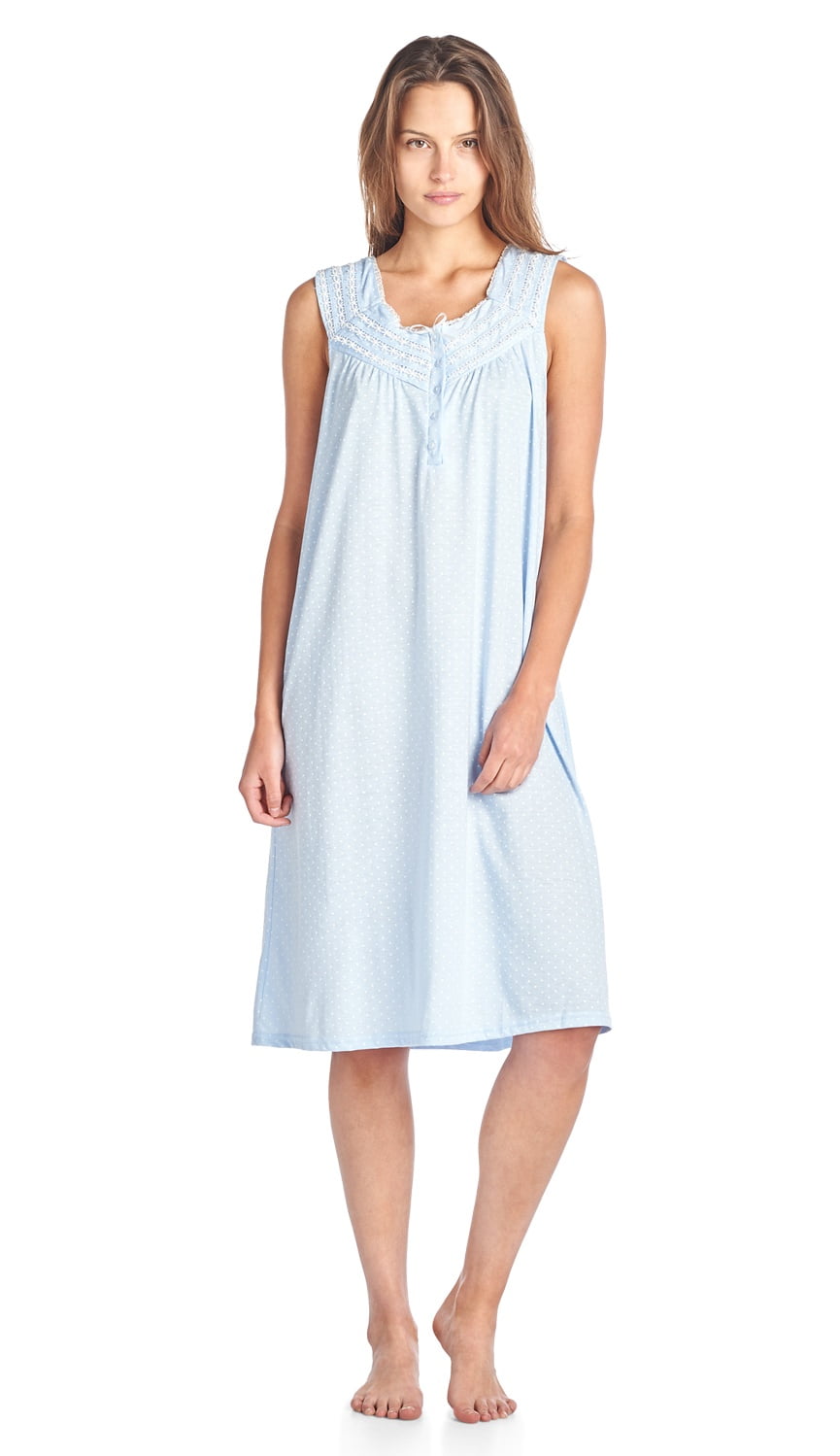 Casual Nights Women's Fancy Lace Flower Dots Short Sleeve Nightgown Casual Nights Women's Fancy Lace Flower Dots Short Sleeve Nightgown