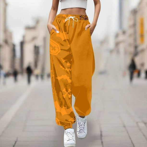 WILLBEST Pantalones Casuales para Mujer, Cómodos Pantalones Deportivos con Estampado de Halloween, Cintura Elástica Suave, para Uso Diario En Todas Las Estaciones. Mediana