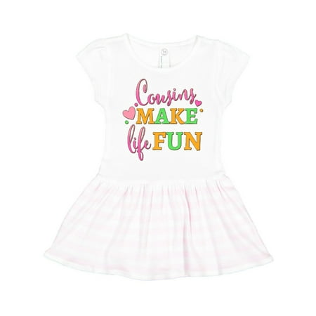 

Inktastic Cousins Make Life Fun- cursive Gift Toddler Girl Dress