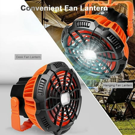 

Yyeselk Portable Camping Fan With Led Lantern 3 Speed/3 Brightness/Hanging Hook/Timer Outdoor Fan For Camping/Picnic/BBQ/Fishing 5200mAh Battery Operated USB Fan