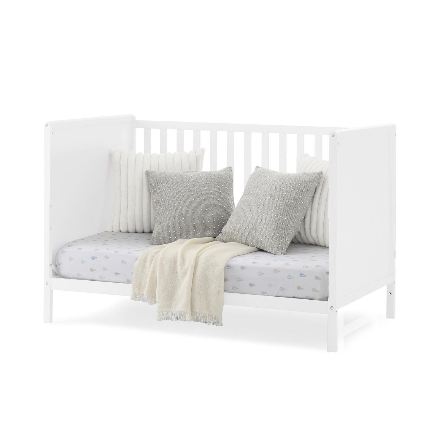 Delta Children Ruby 6-in-1 Convertible Crib & Changing Table 2-Piece Set - Greenguard Gold Certified, Bianca White